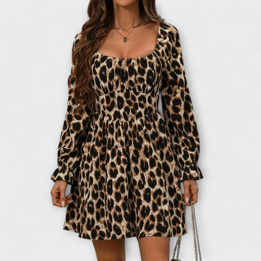 Sara | Vestido con estampado de leopardo encantador