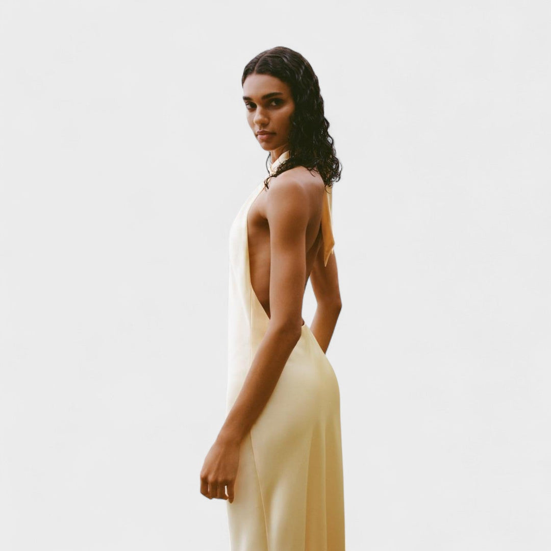 Gala – Vestido de tirantes halter de satén