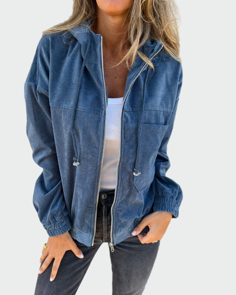 Chaqueta con textura de terciopelo con rayas