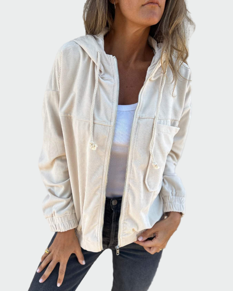 Chaqueta con textura de terciopelo con rayas