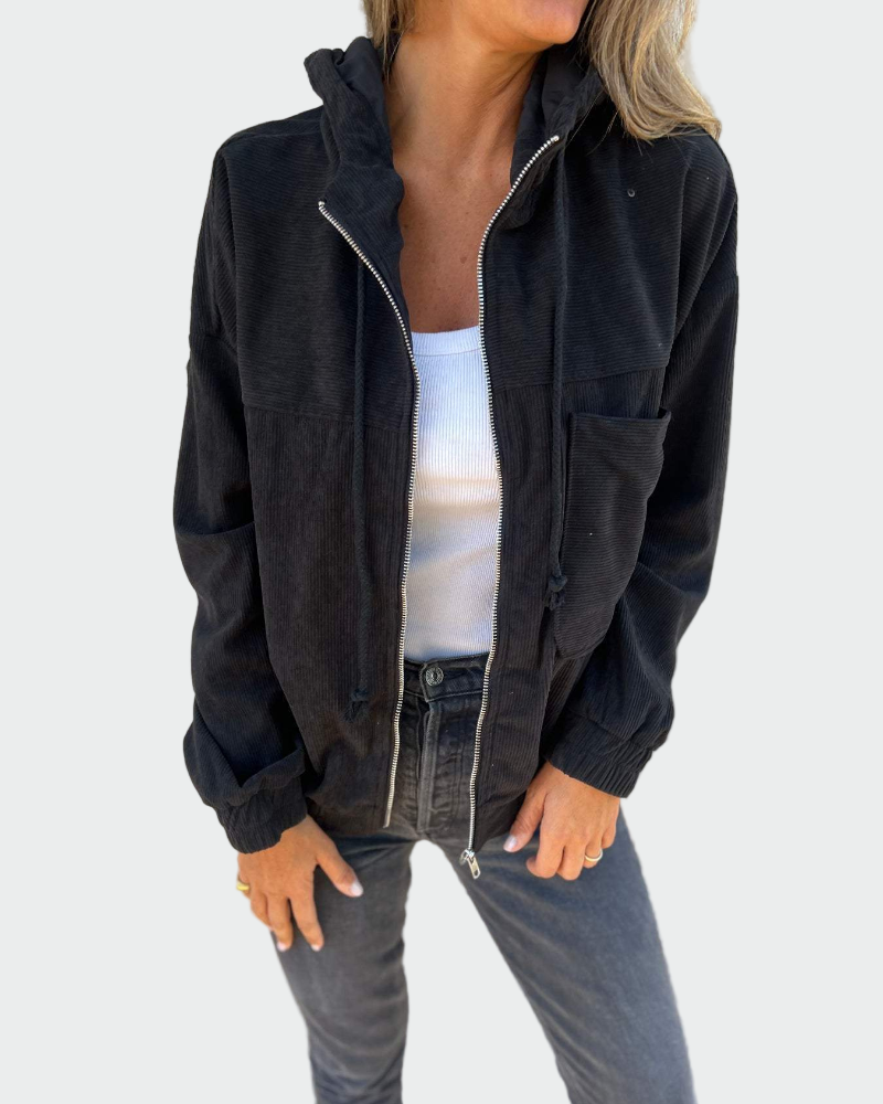 Chaqueta con textura de terciopelo con rayas