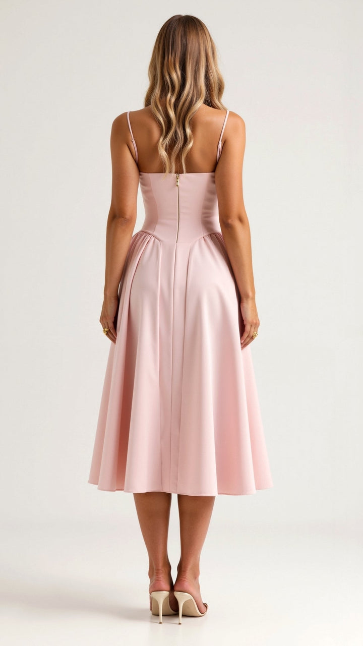 Odette Elegancia | Vestido midi con corsé estructurado