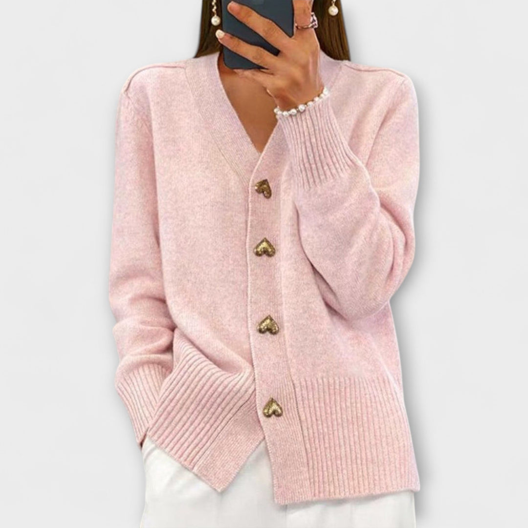 Marij – Suéter para mujer con escote en V en estilo vintage