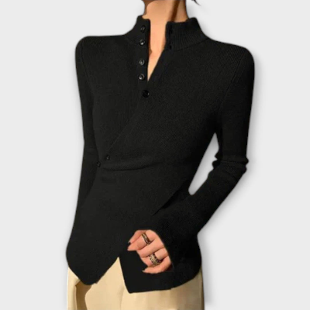 Michiko – Camiseta de punto ajustada y elegante