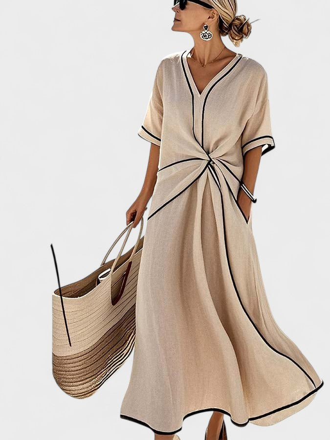 Emília – Vestido Levemente Solto a Rayas