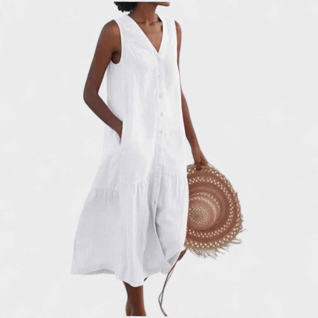 Celeste | Vestido con escote en V