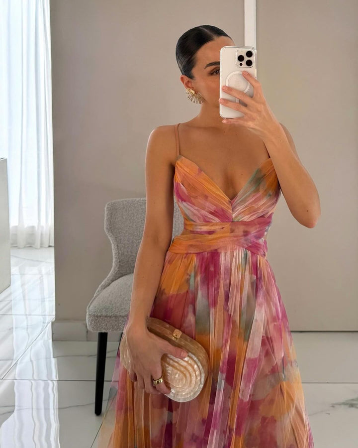 Madeline | Vestido Largo con Estampado Floral para una Elegancia Sin Esfuerzo