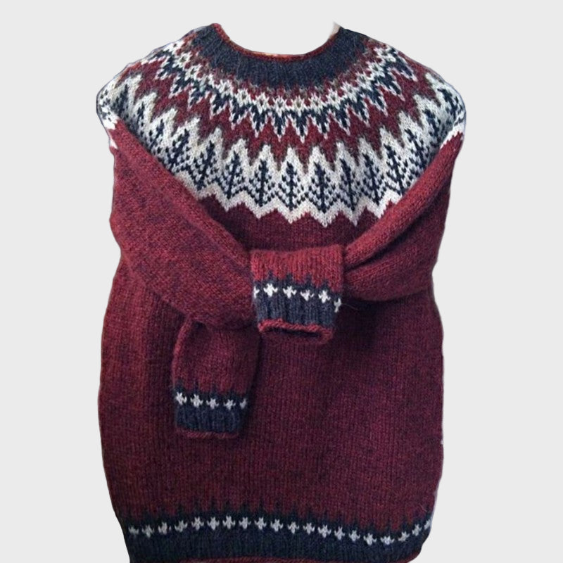 Cuello vuelto de punto con diseño jacquard