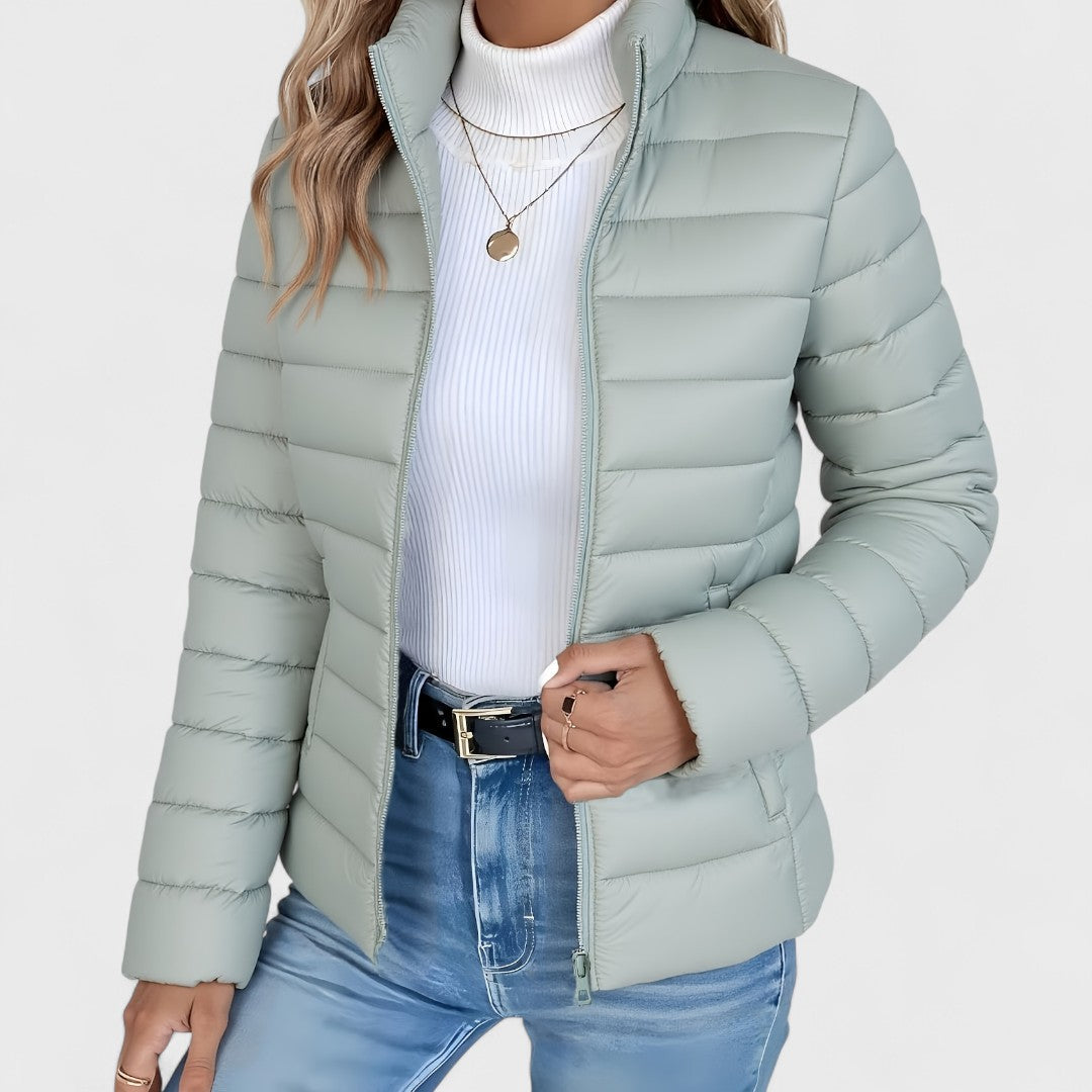 Philipa | Elegante chaqueta larga con cuello alto
