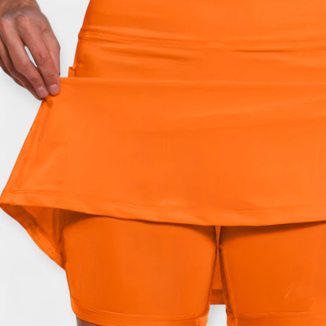 Pantalones cortos de cintura alta con falda