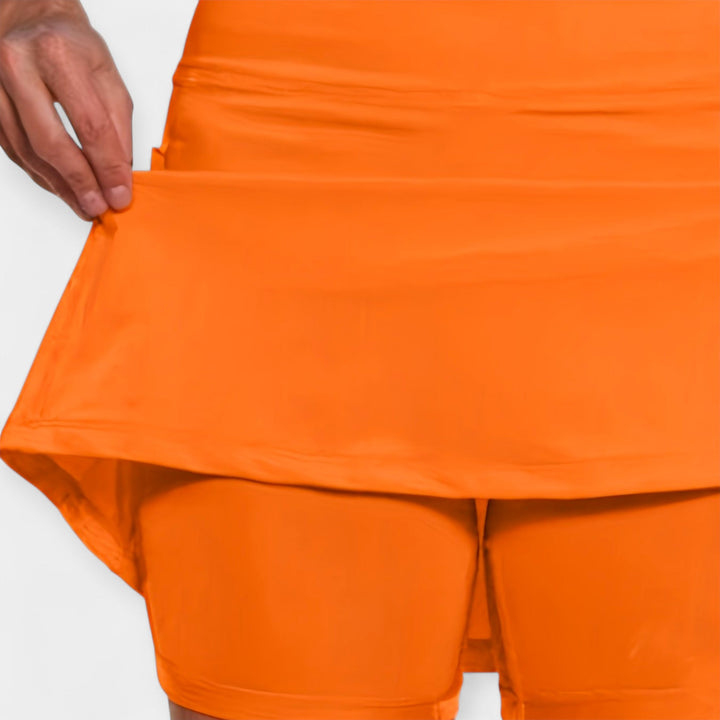 Pantalones cortos de cintura alta con falda