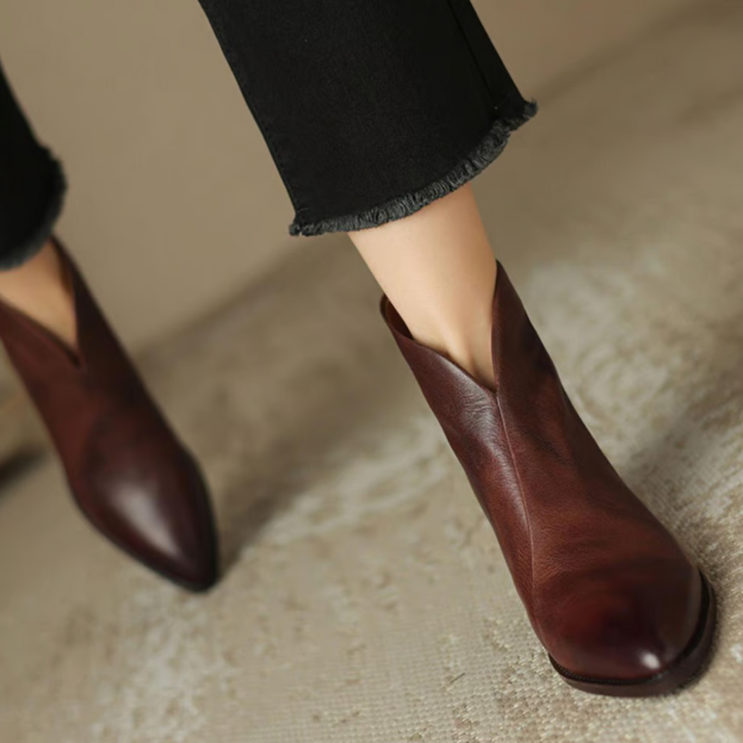 Camille | Botines de Lujo con Tacón Bajo