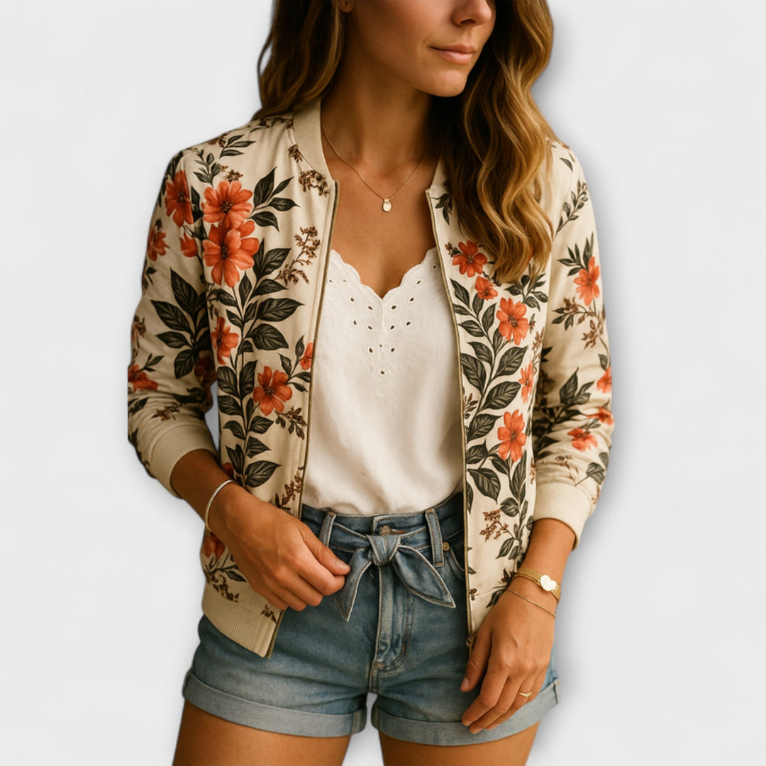 Kaelin - Chaqueta bómber con estilo y flores