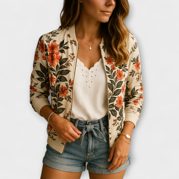 Kaelin - Chaqueta bómber con estilo y flores