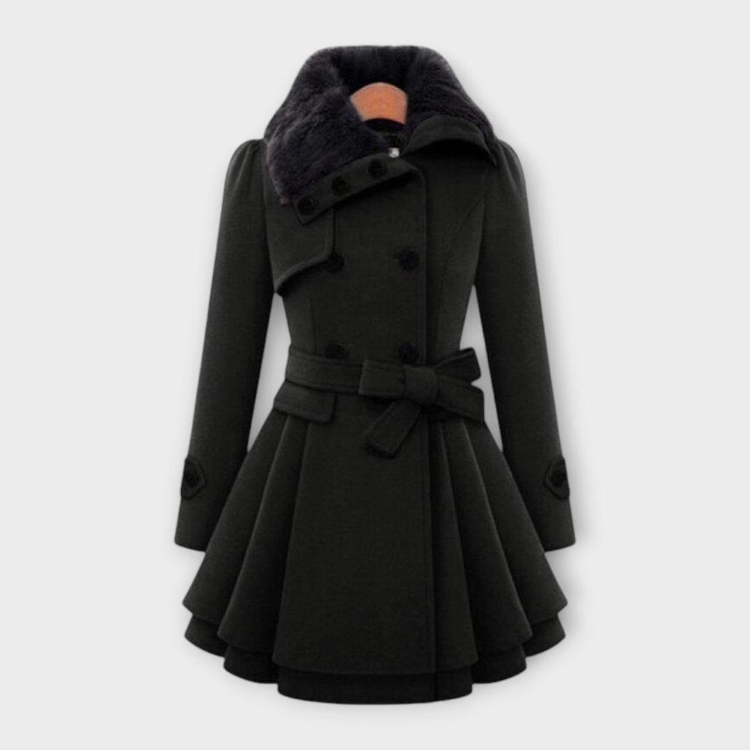 Emma - Elegante abrigo con cuello de piel sintética