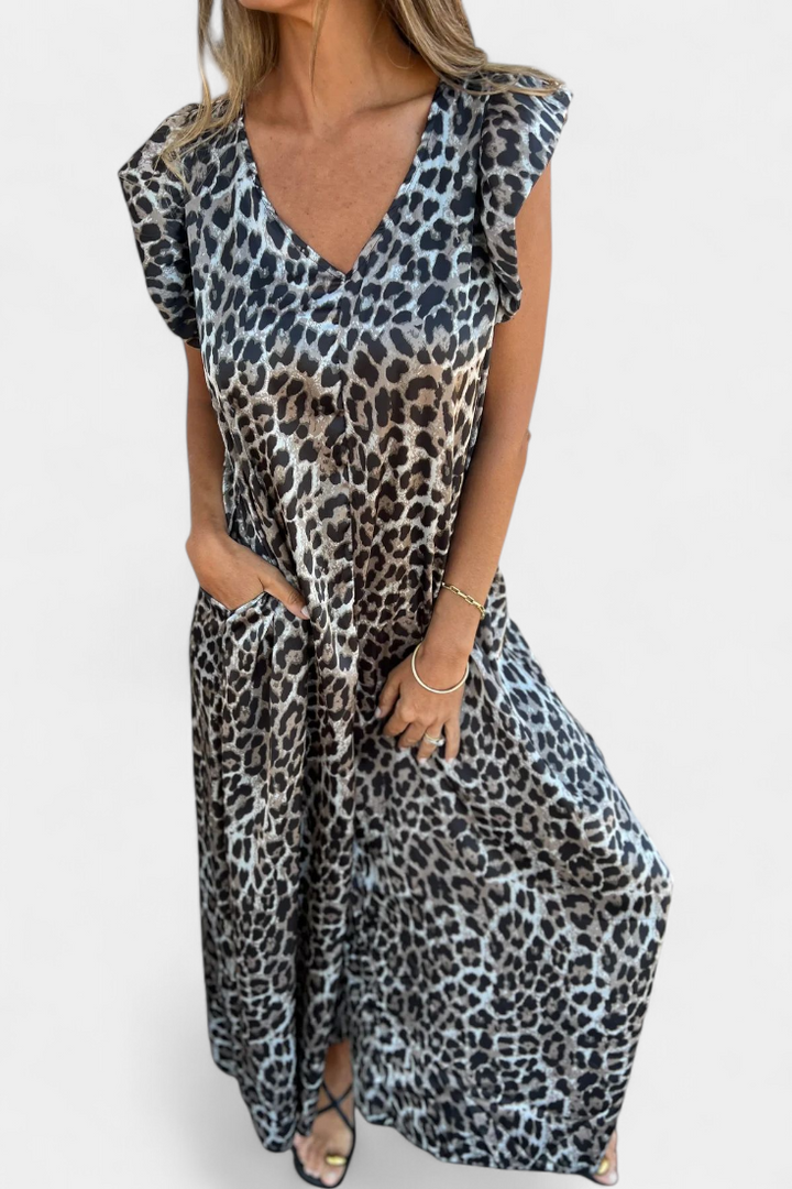 Isela | Mono de Cuello en V con Estampado de Leopardo