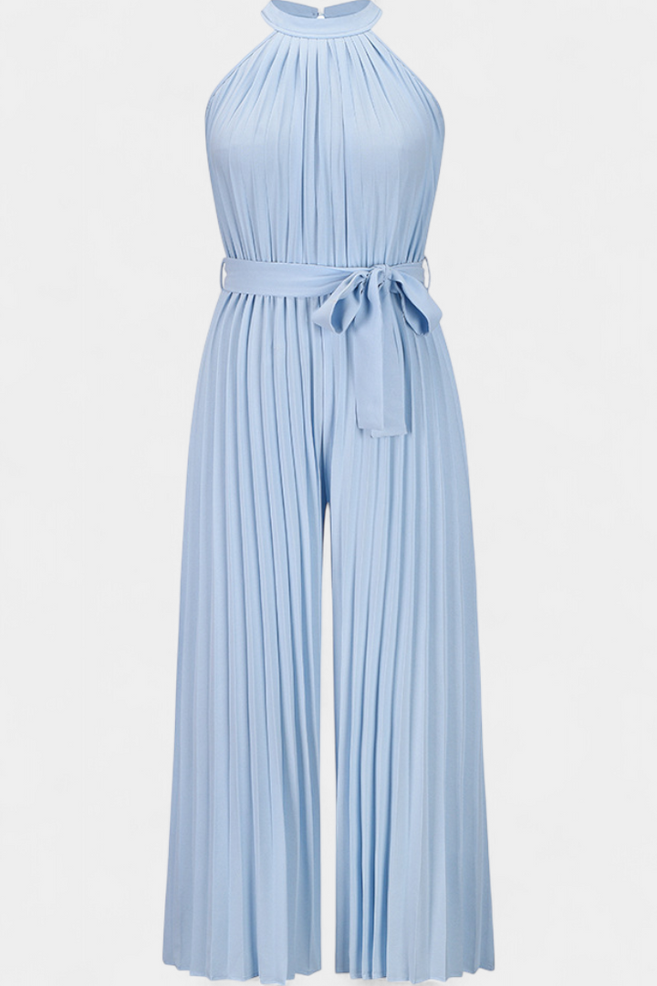 Patrizia | Mono Palazzo Plisado con Cuello Halter