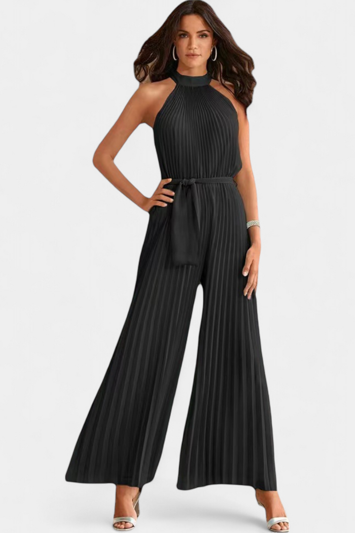 Patrizia | Mono Palazzo Plisado con Cuello Halter
