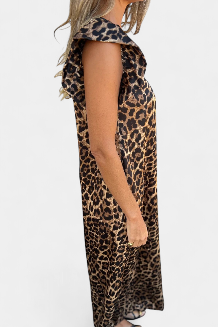 Isela | Mono de Cuello en V con Estampado de Leopardo