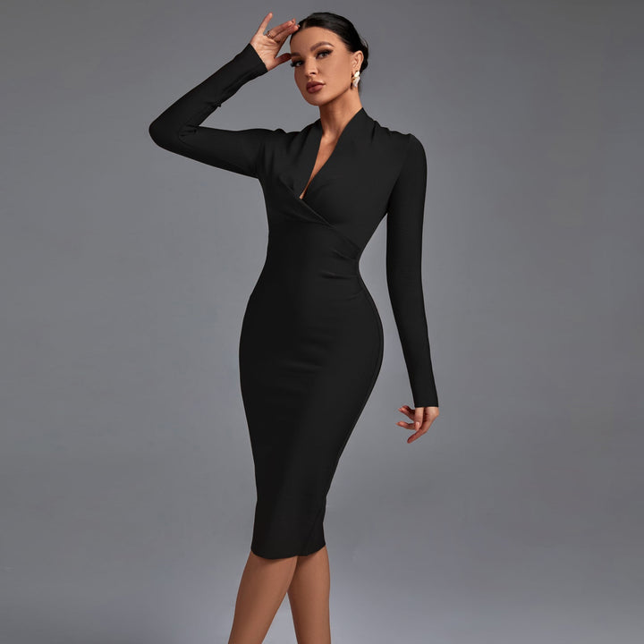 Samara | Vestido de Manga Longa con Escote en V