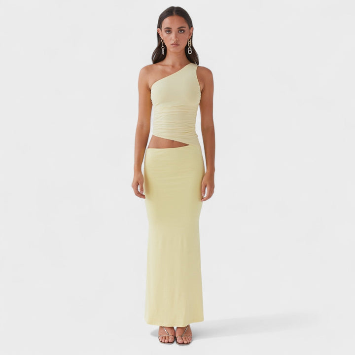 Seranella | Vestido maxi asimétrico con corte