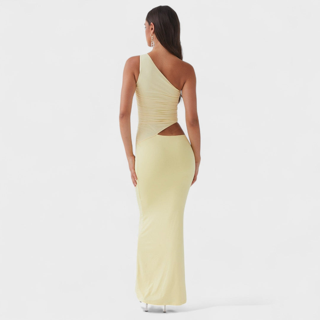 Seranella | Vestido maxi asimétrico con corte