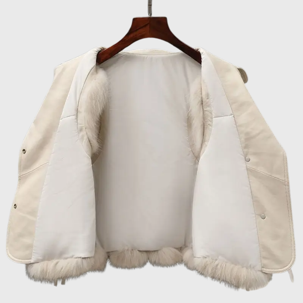 Blanca | Chaleco de cuero elegante