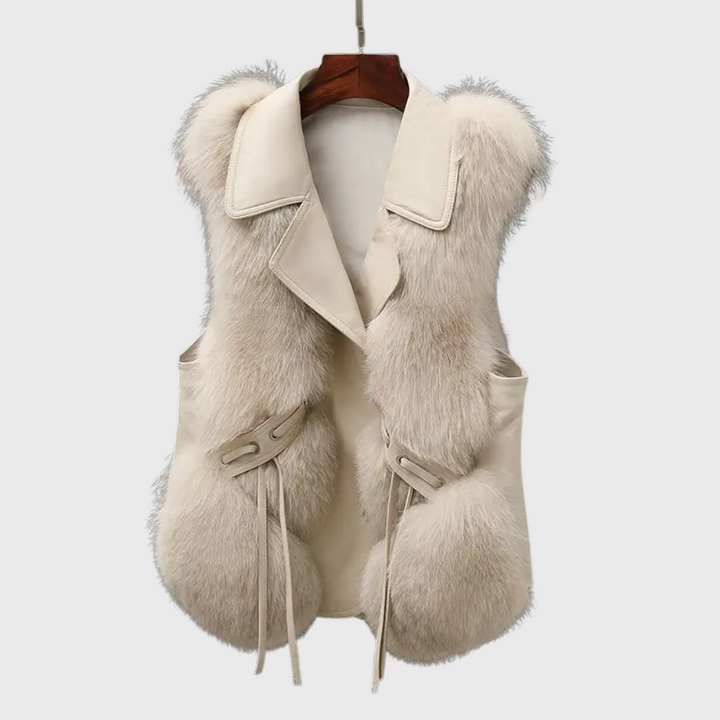 Blanca | Chaleco de cuero elegante