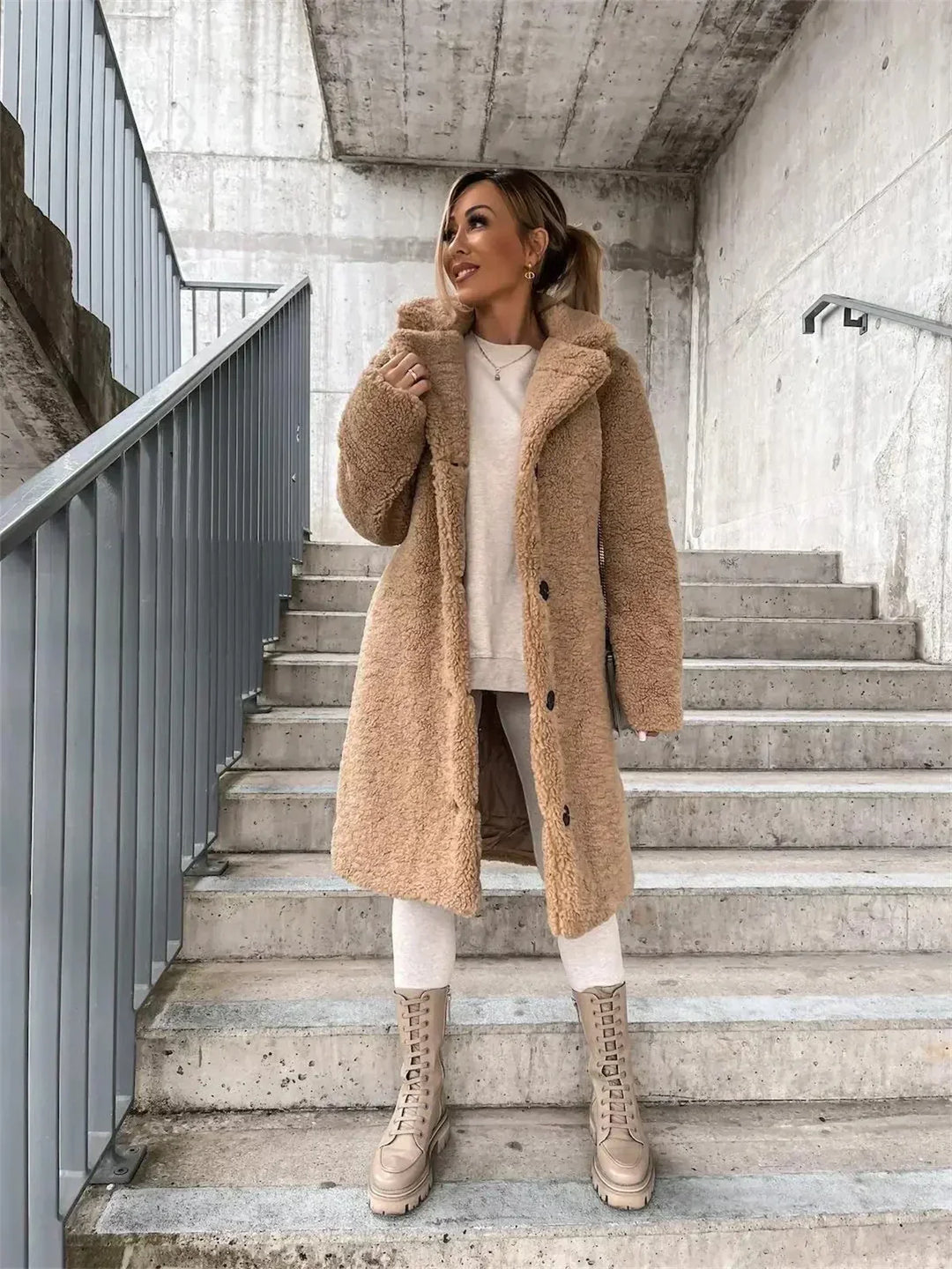 Seraphina | Elegante abrigo de lana teddy