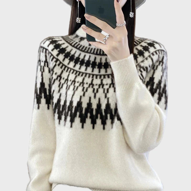 Suéter de punto cómodo con cuello alto