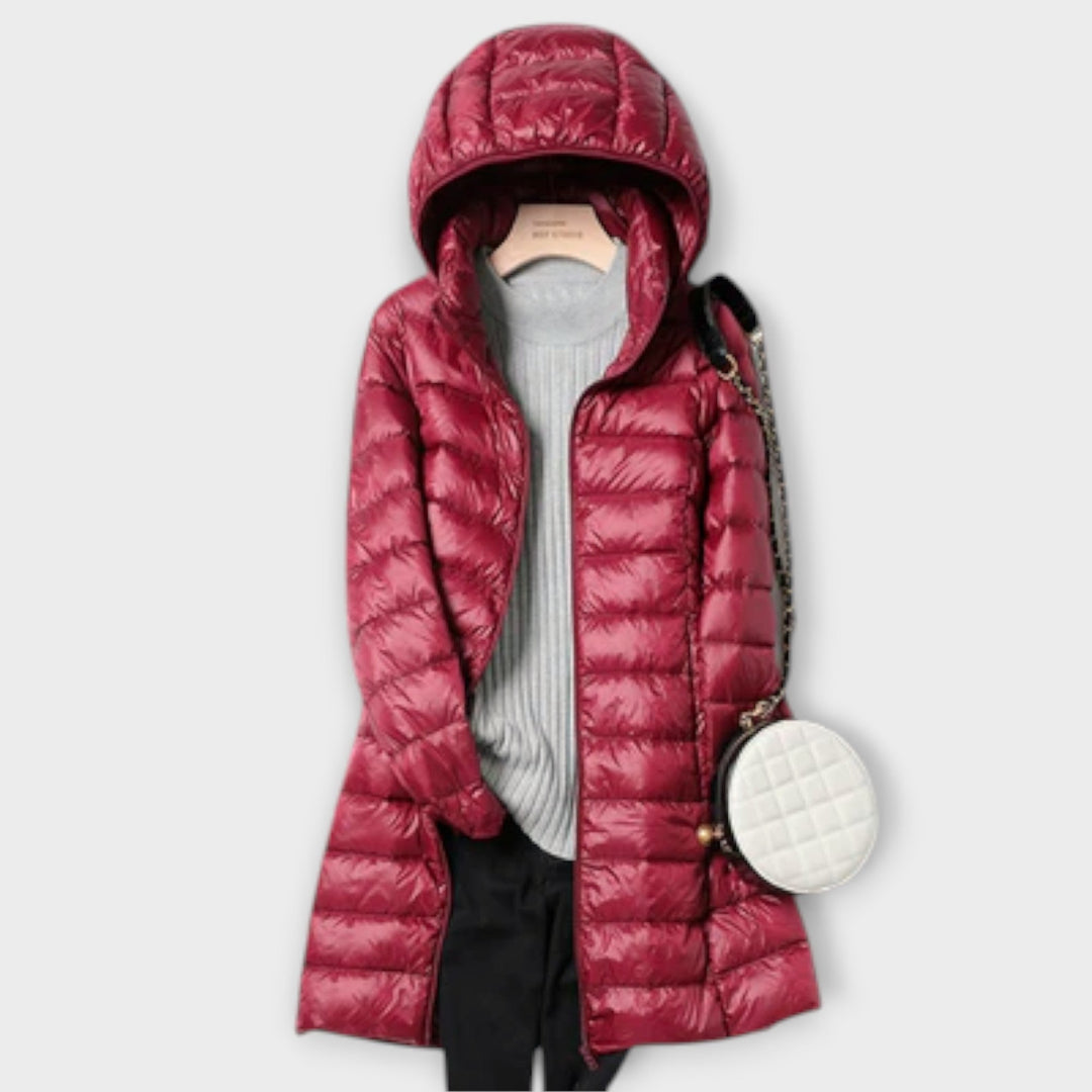 Annika - Chaqueta ultraligera e impermeable con plumas