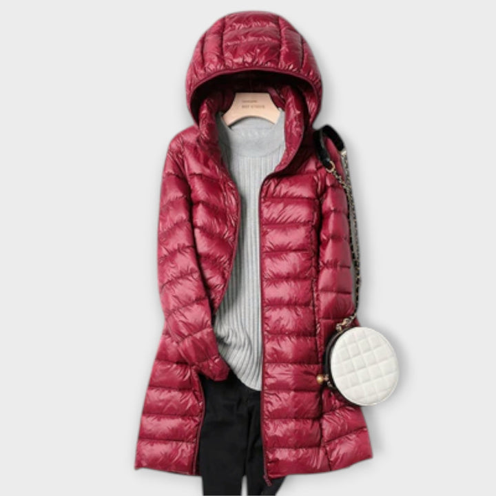 Annika - Chaqueta ultraligera e impermeable con plumas