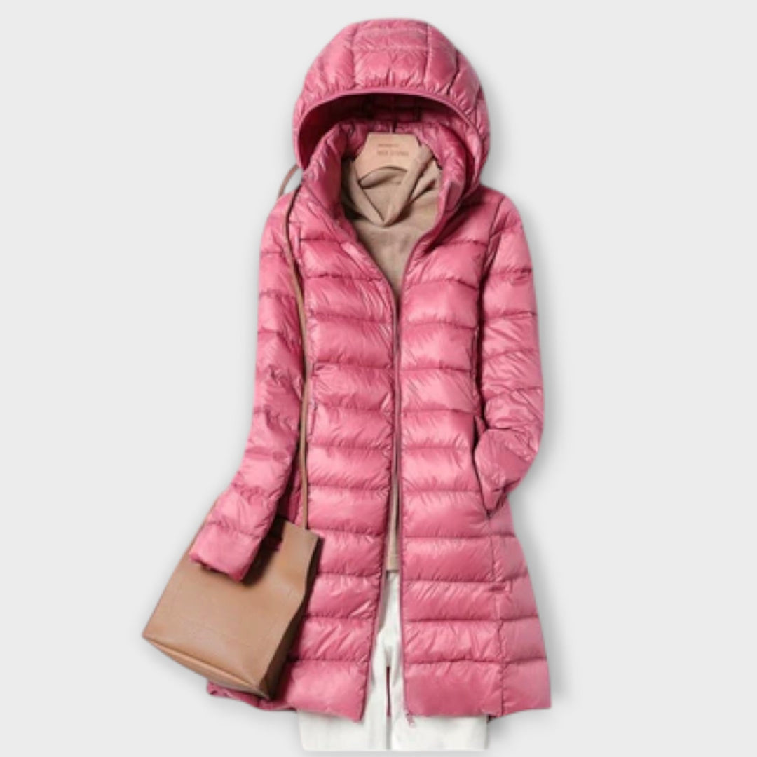 Annika - Chaqueta ultraligera e impermeable con plumas