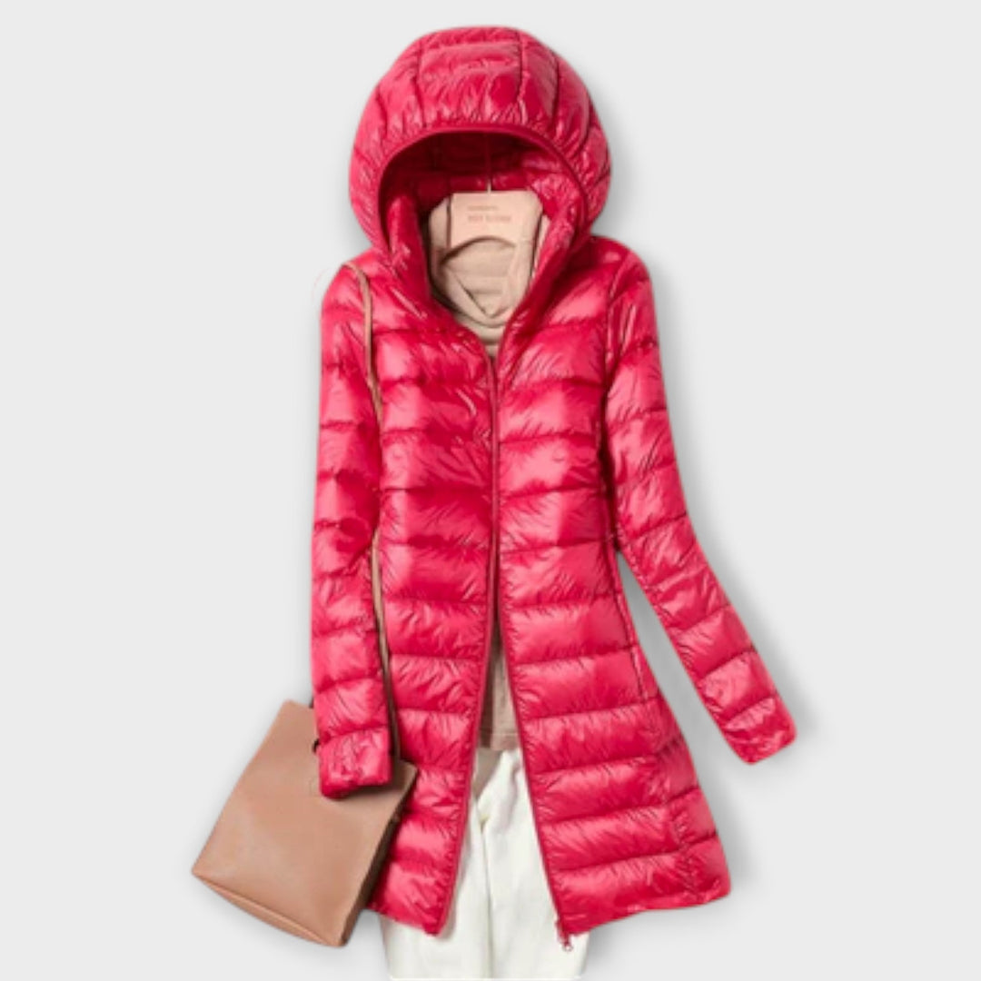 Annika - Chaqueta ultraligera e impermeable con plumas