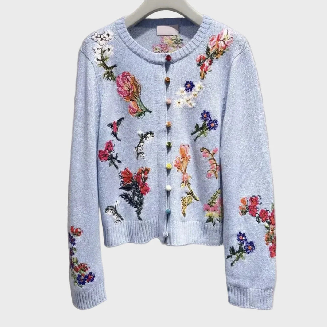 Chaleco de punto elegante con flores