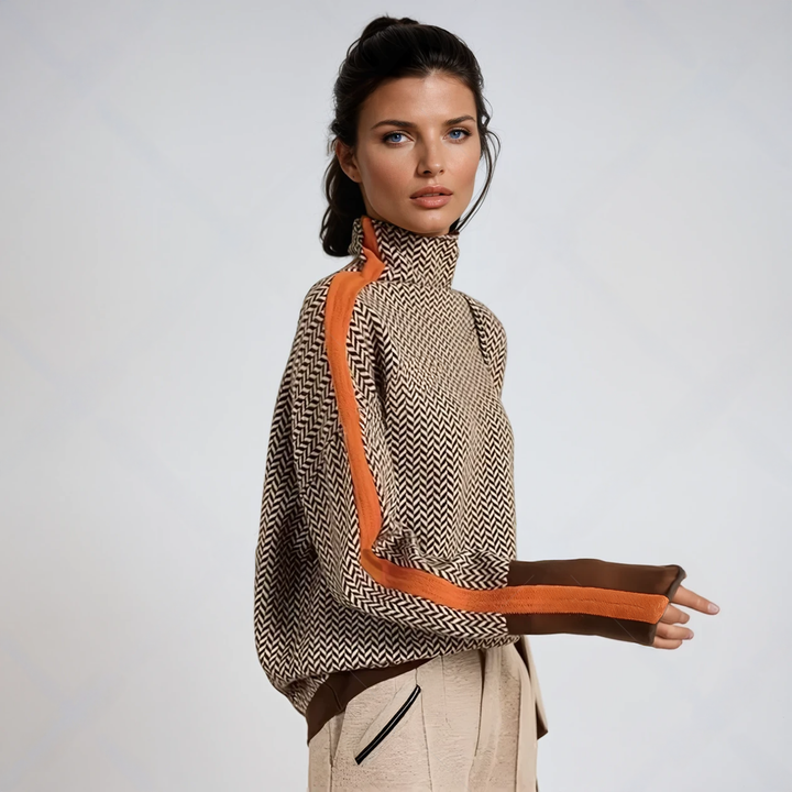 Vera | Jersey de cuello alto con costura alta