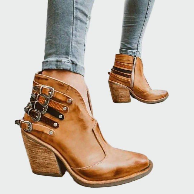 Botines retro de cuero