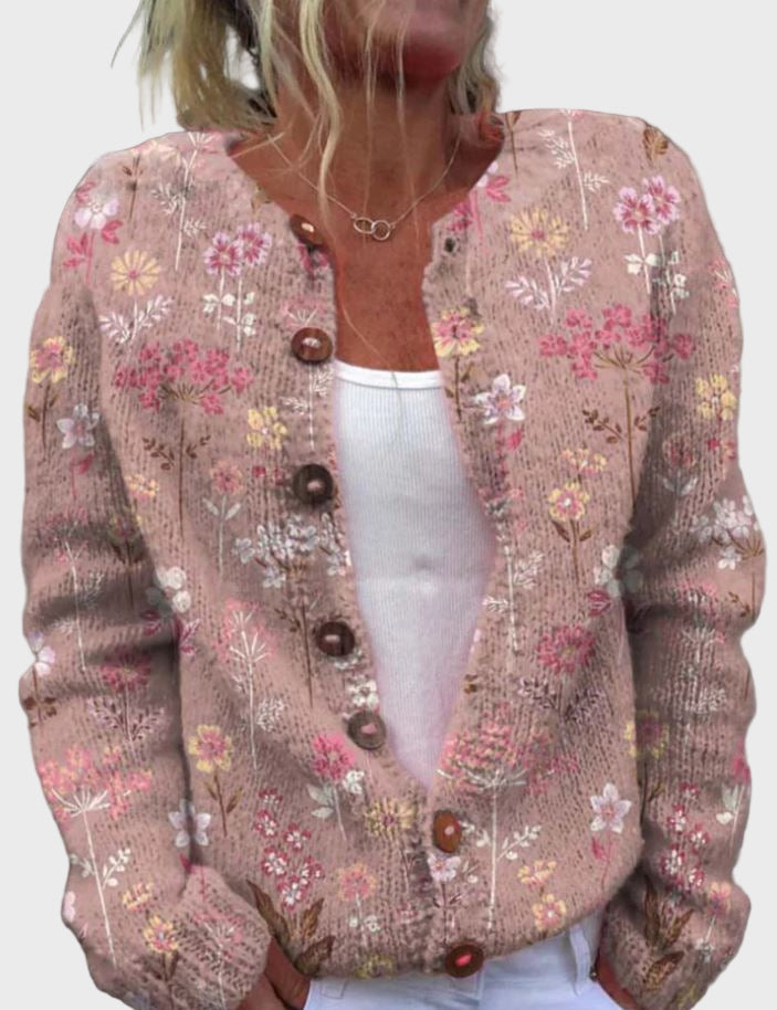 Chaleco de punto elegante con diseño floral