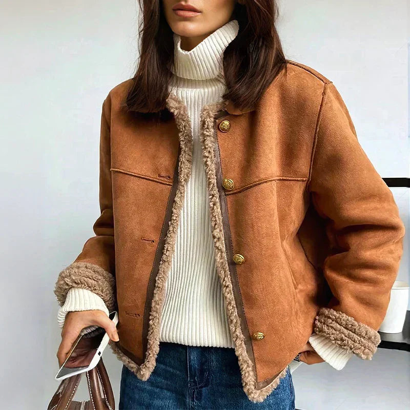 Regina | Chaqueta con botones y forro de pelo cálido