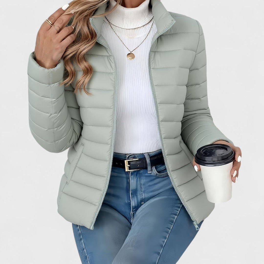 Philipa | Elegante chaqueta larga con cuello alto