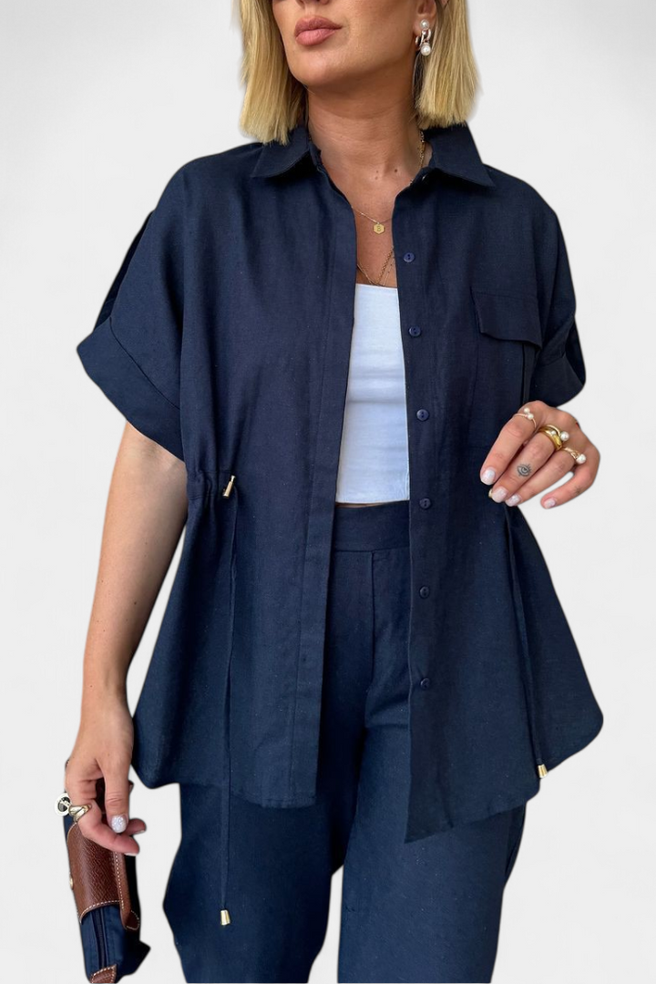 Lani | Conjunto Relaxed de Camisa y Pantalones de Algodón y Lino