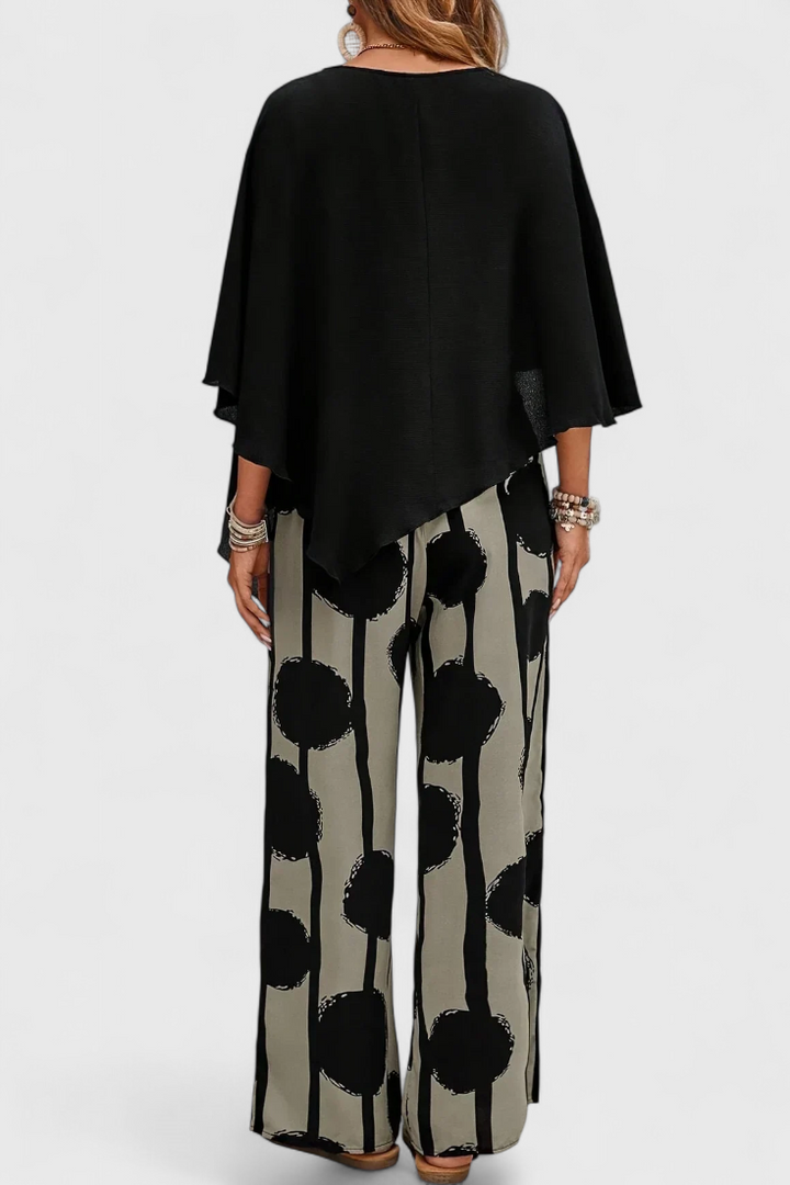 Aleida | Conjunto Asimétrico con Top y Pantalón Estampado