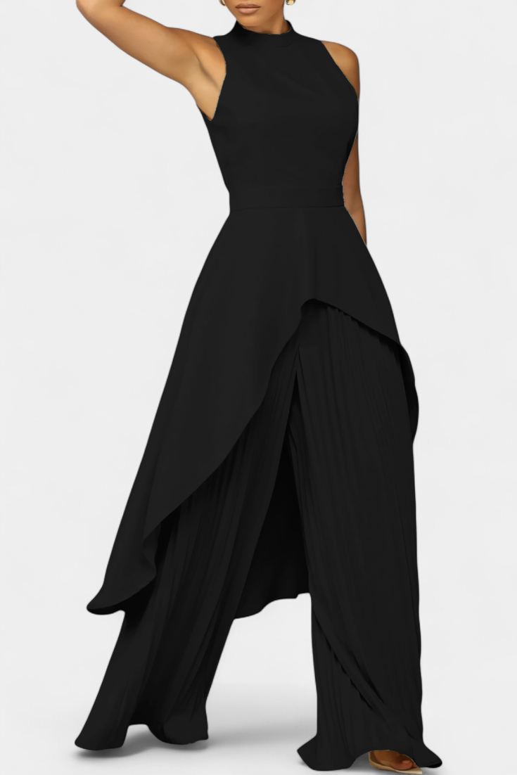 Chrysoula | Conjunto Asimétrico con Pantalón Plisado