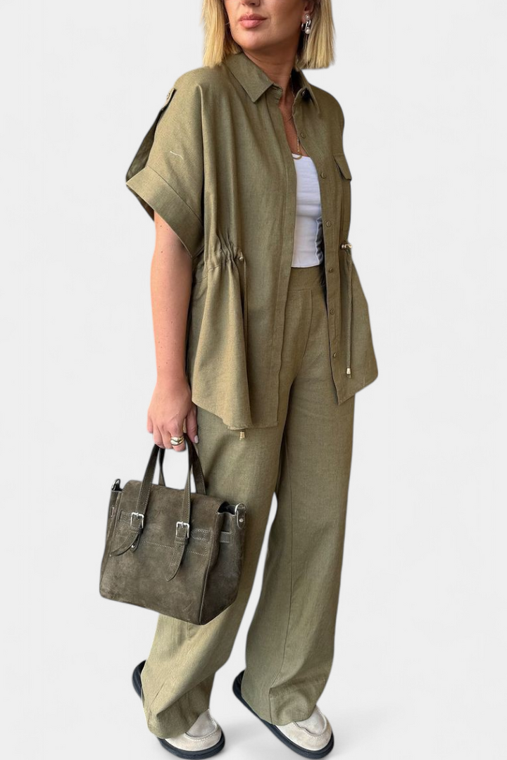 Lani | Conjunto Relaxed de Camisa y Pantalones de Algodón y Lino