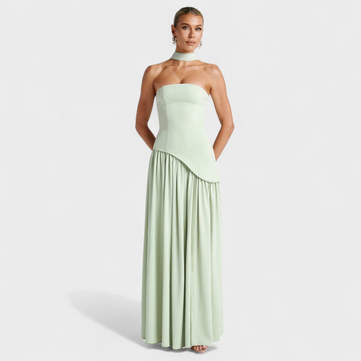 Maliyah | Vestido Corte asimétrico Verde menta
