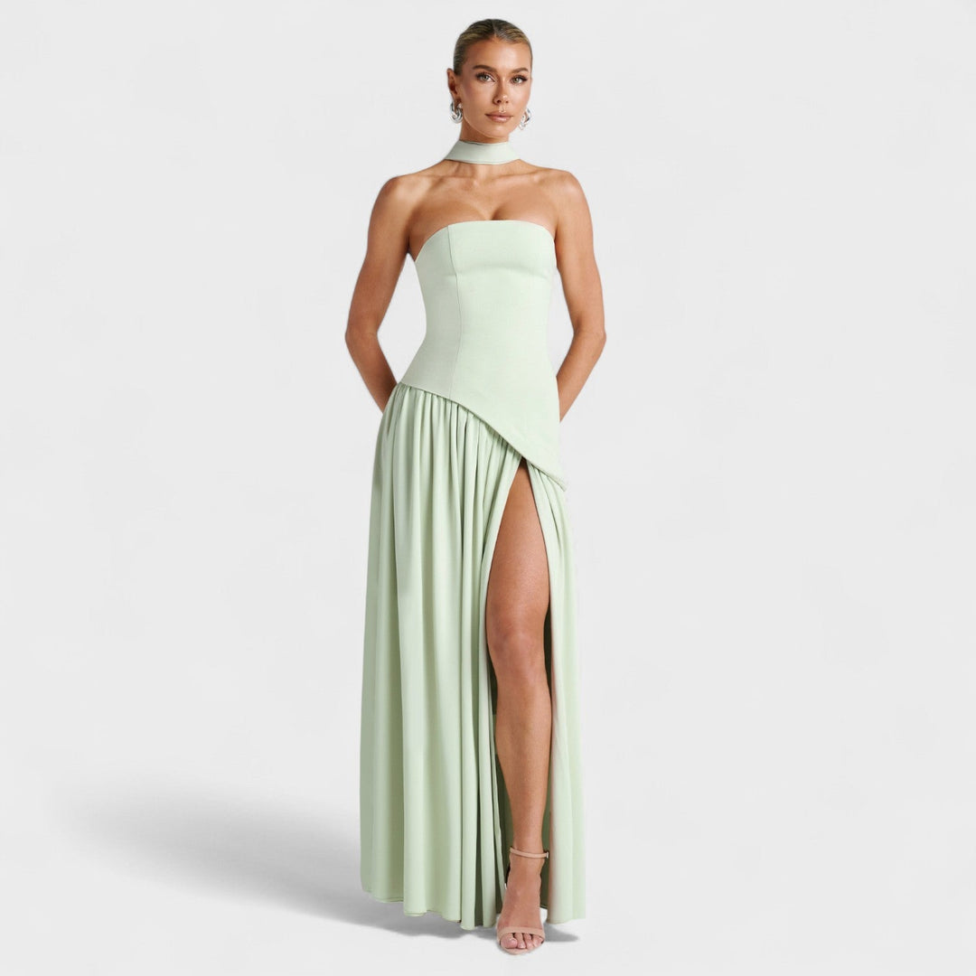 Maliyah | Vestido Corte asimétrico Verde menta