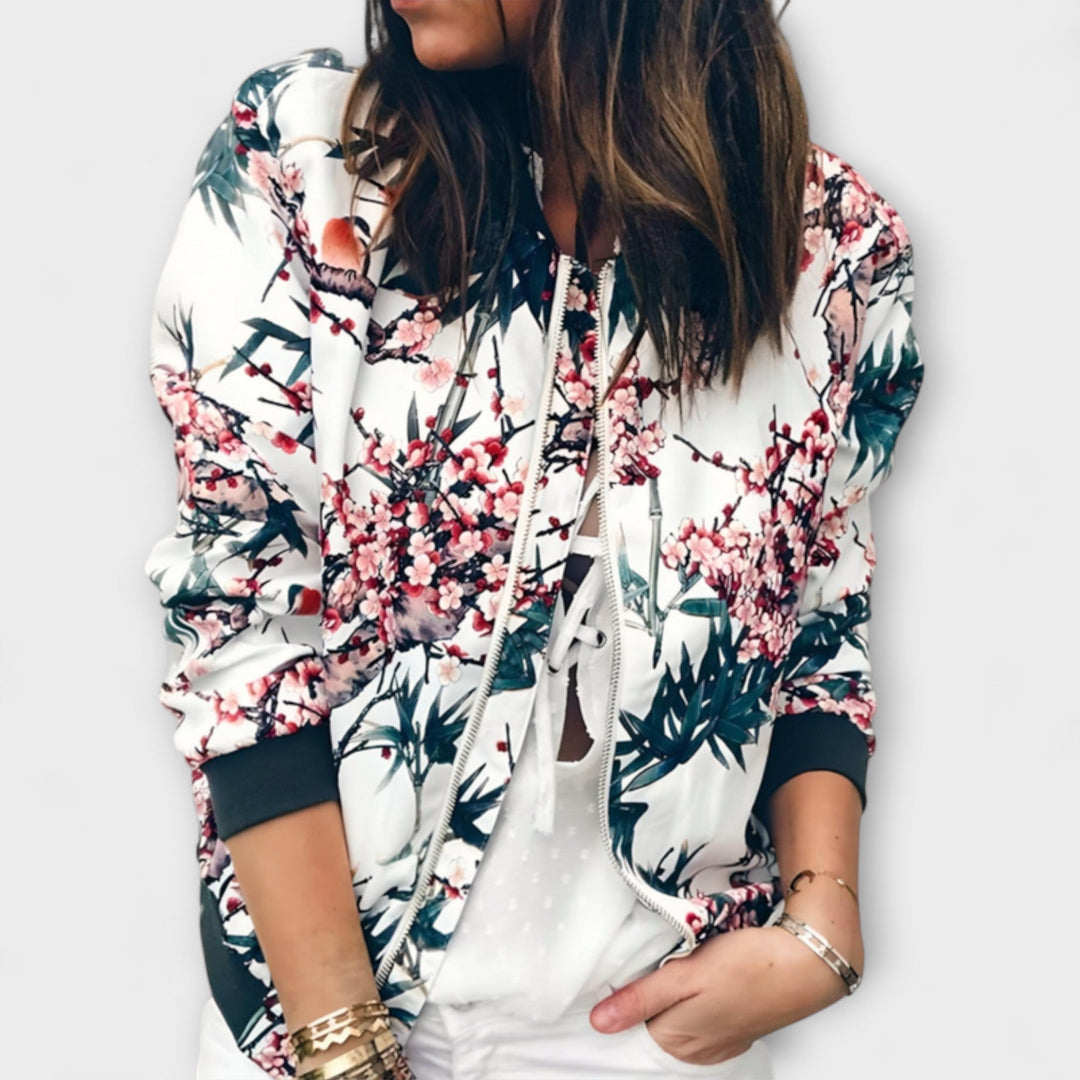 Kaelin - Chaqueta bómber con estilo y flores