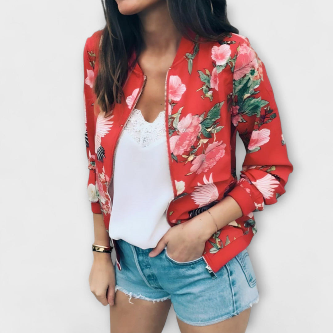 Kaelin - Chaqueta bómber con estilo y flores