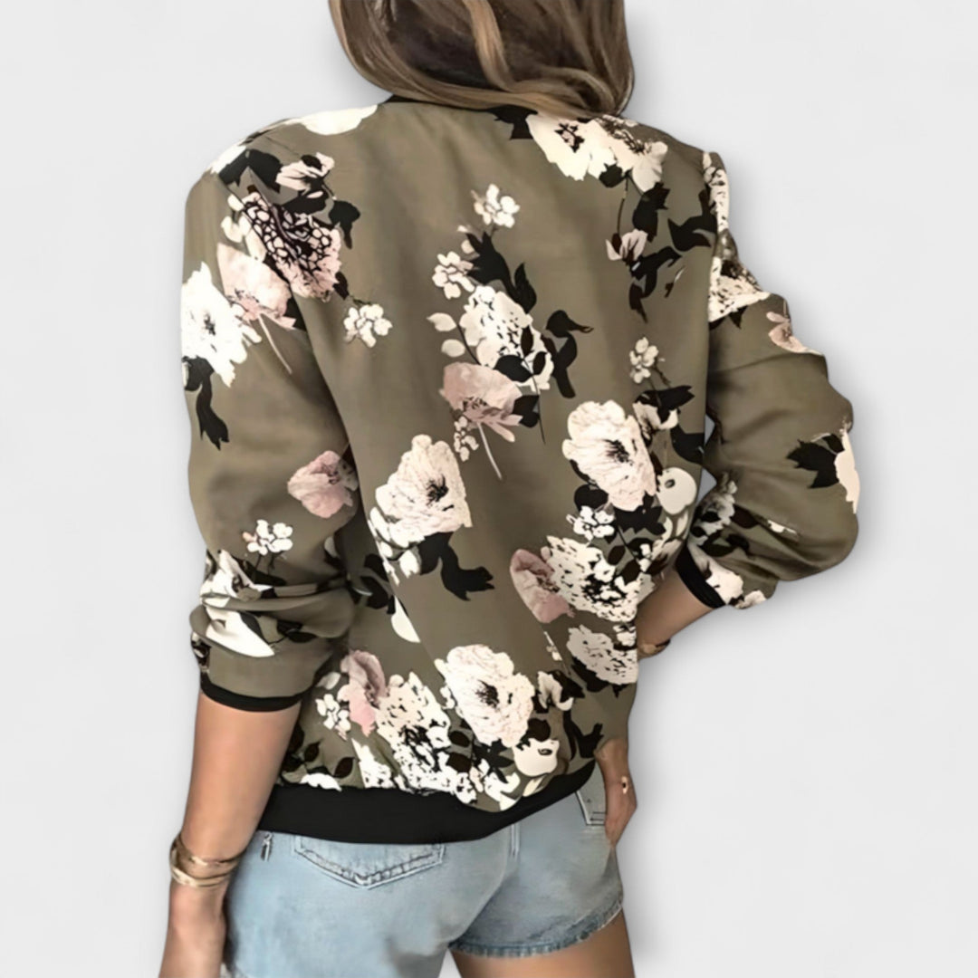 Kaelin - Chaqueta bómber con estilo y flores