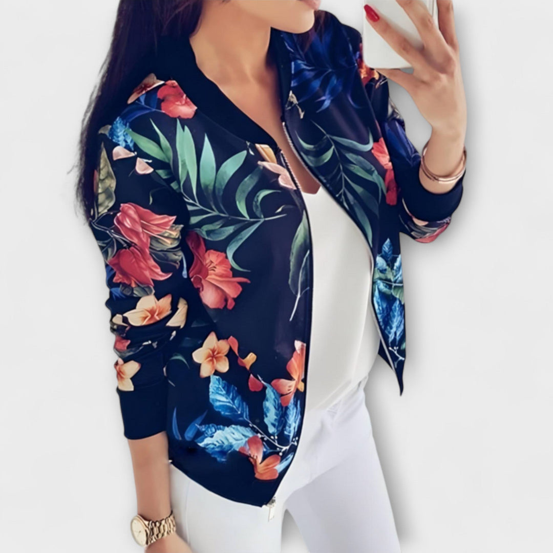 Kaelin - Chaqueta bómber con estilo y flores